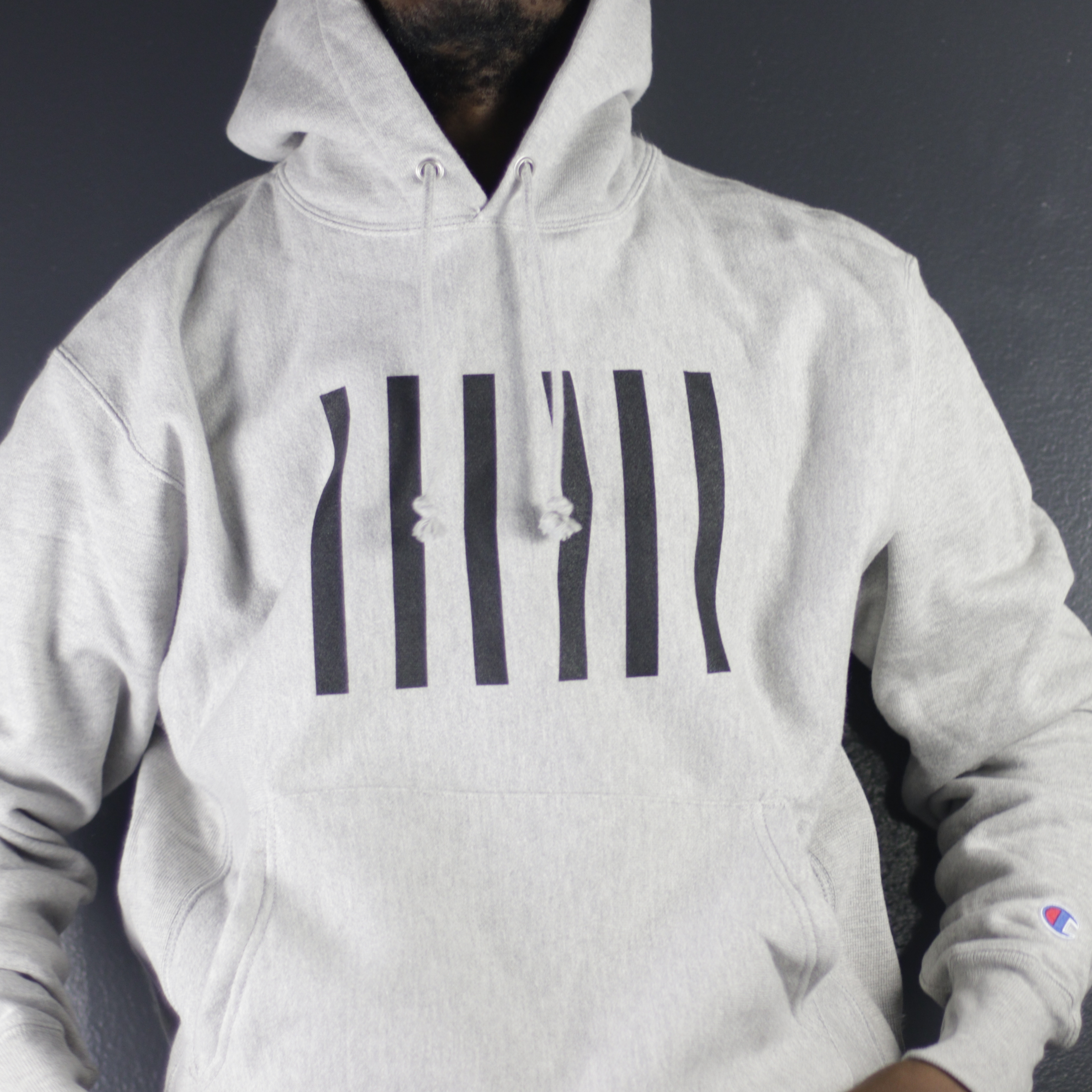 Champion Bars Hoodie Gray